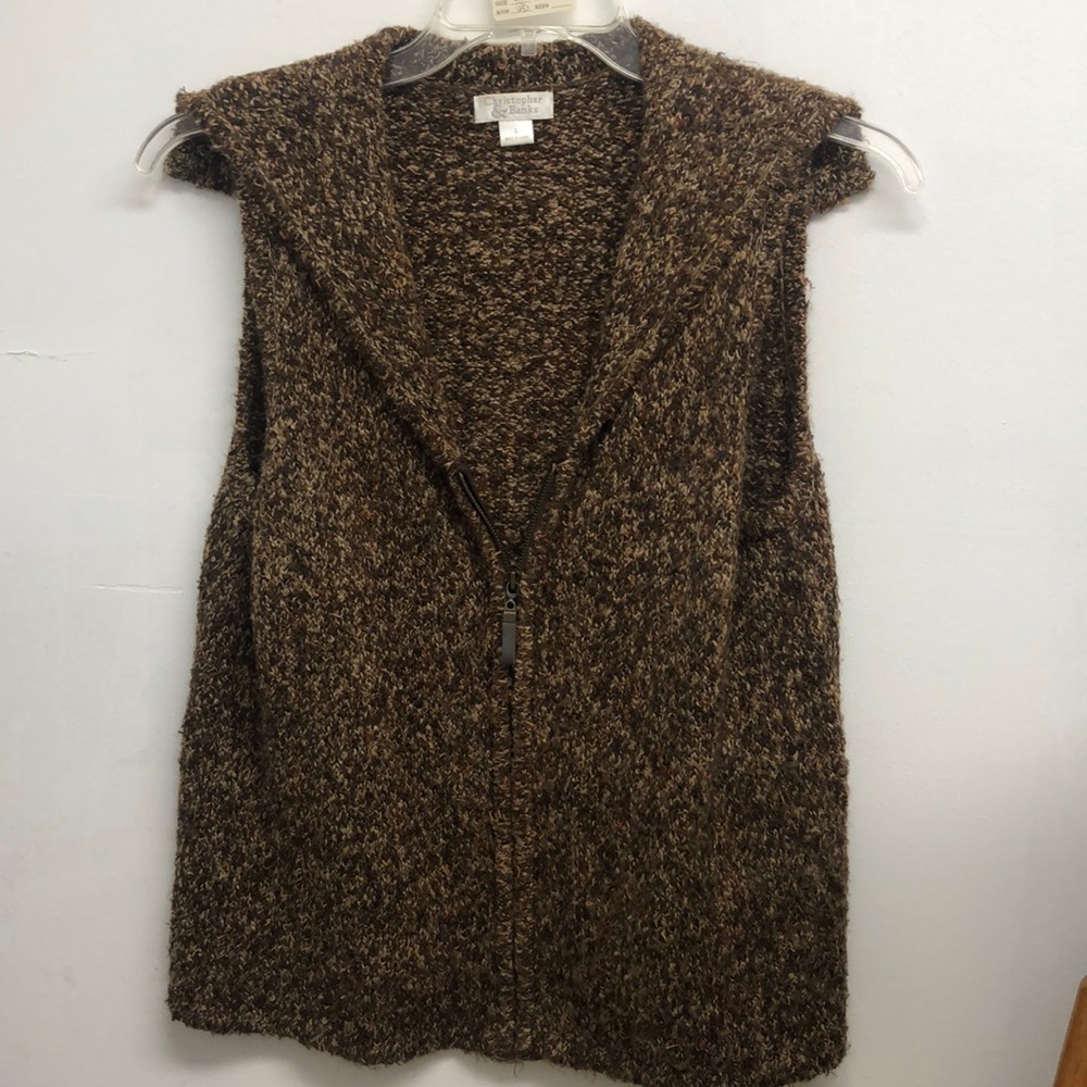 Christopher & Banks Brown Sweater Vest